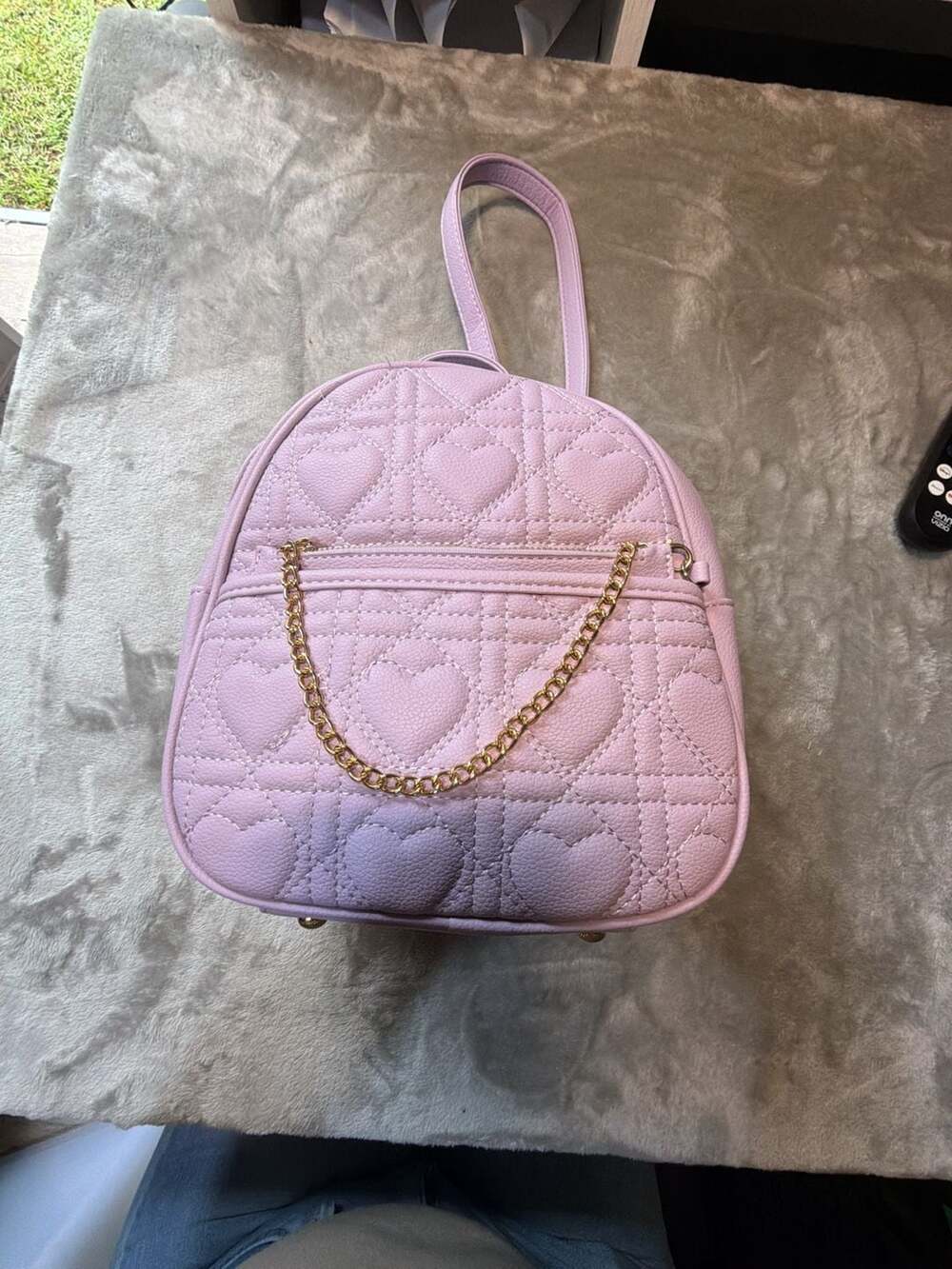 Kayla + Ava Quilted Heart Mini Backpack in Light Purple
